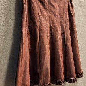 Carmen Marc Valvo Silk Beaded Skirt SZ 8